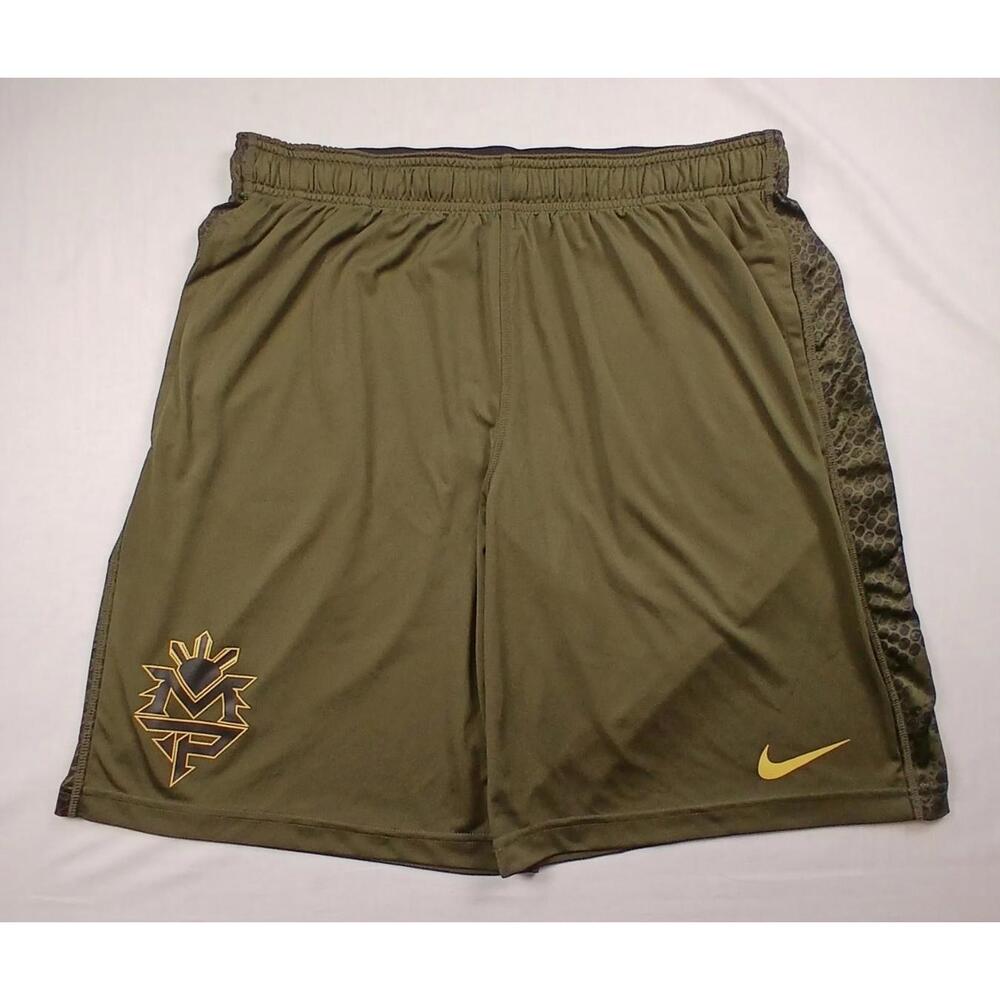 Nike Shorts Mens Large Green Manny Pacquiao Pac Man DriFit Boxing Training EUC